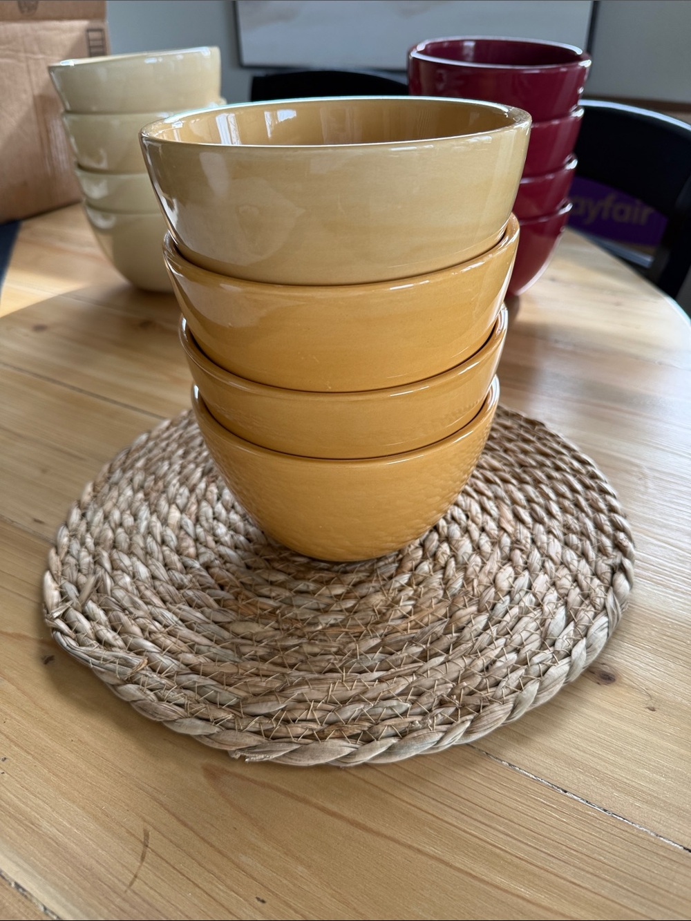 Pottery Barn Sausalito Amber Coupe Cereal Bowl 6" Set of 4